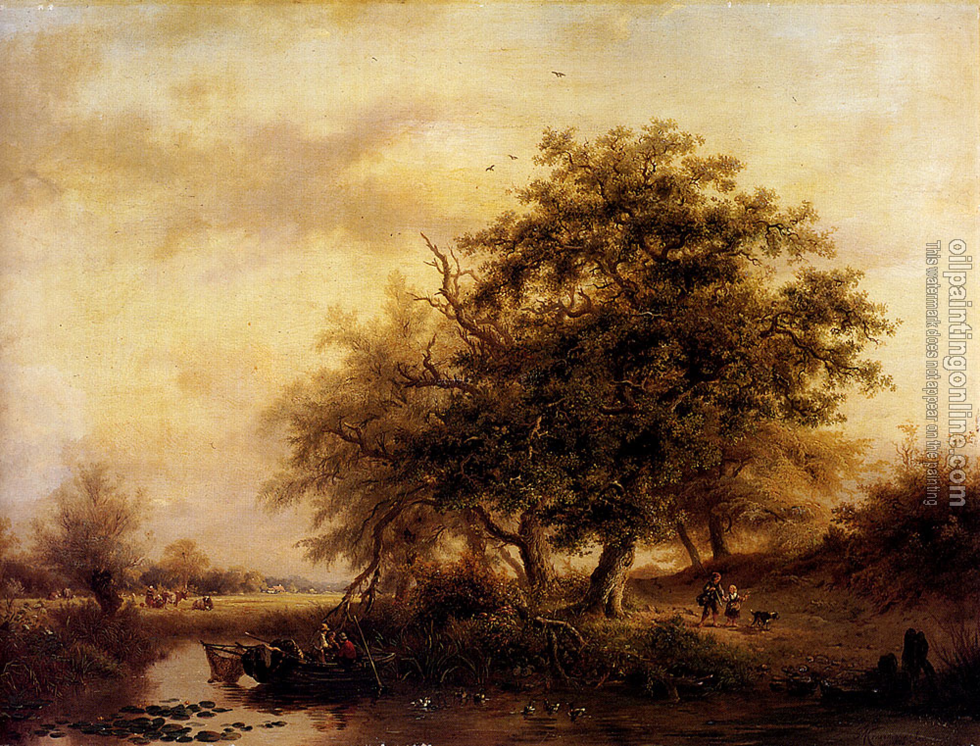Frederik Marianus Kruseman - Figures In A Summer Landscape